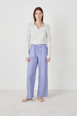 Pantalon de pyjama à rayures;${refinementColor}