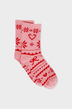 Chaussettes à motifs en maille fine;${refinementColor}