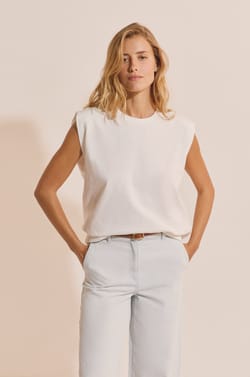 T-shirt sans manches en coton;${refinementColor}