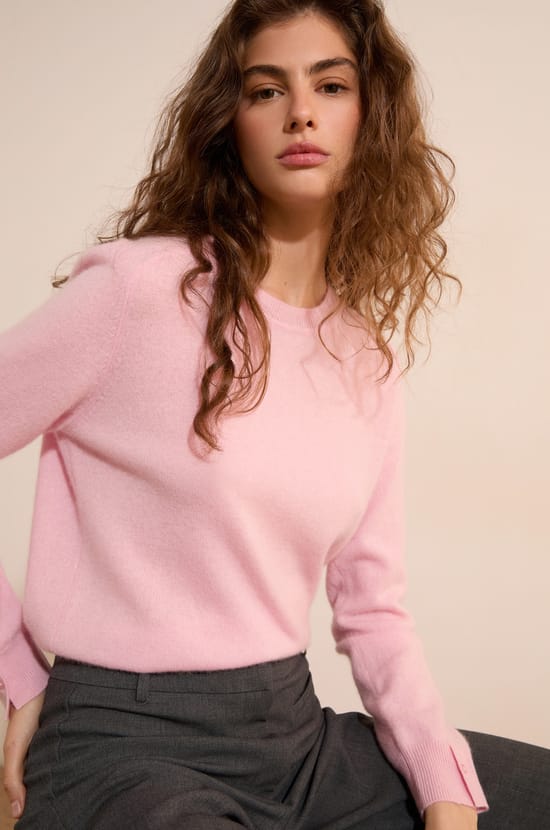 Pull col rond 100% cachemire;${refinementColor}