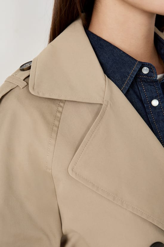 Long Trench Coat with Belt;${refinementColor}