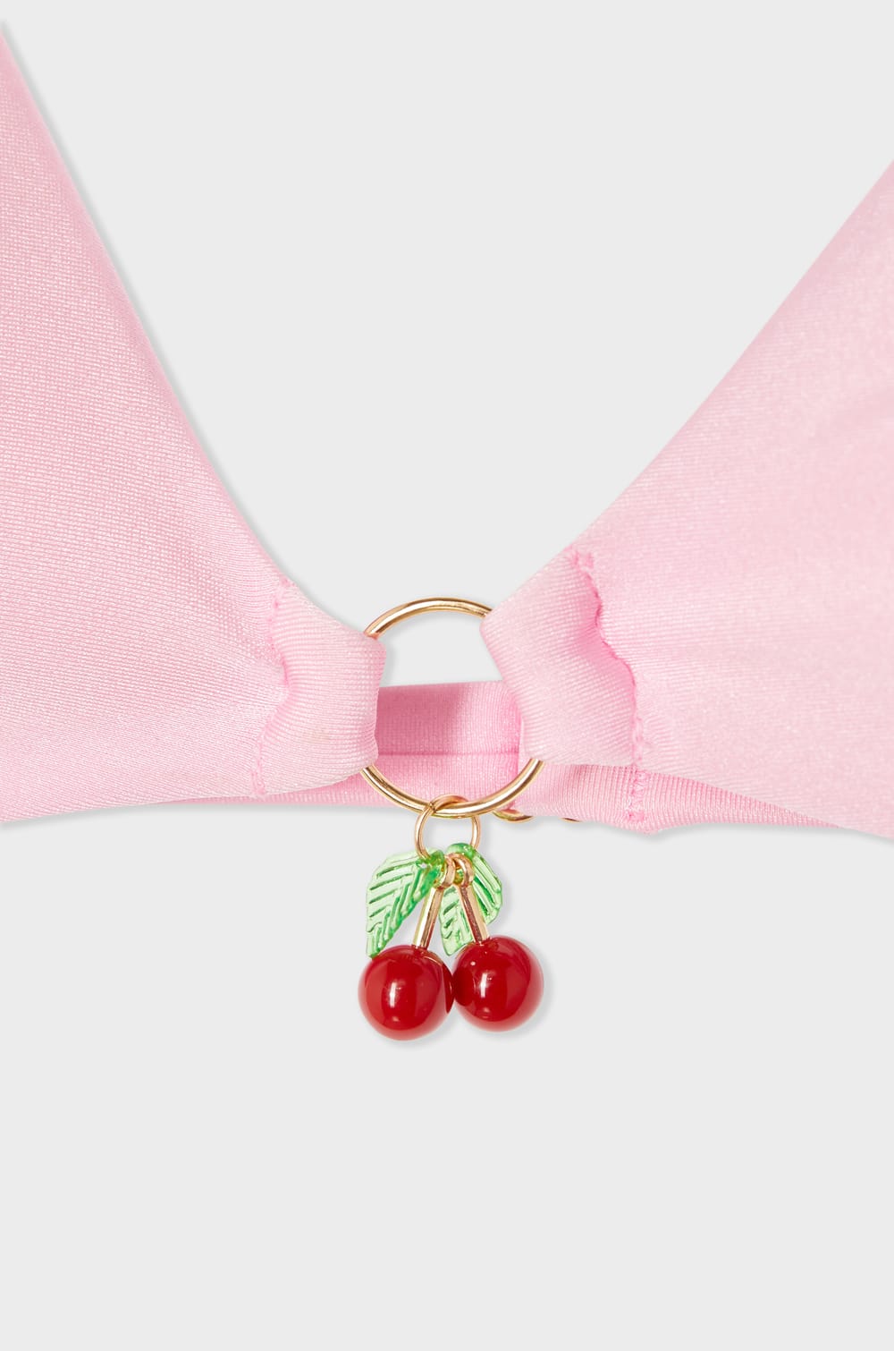 Haut de maillot de bain triangle satin&eacute; avec charm;${refinementColor}