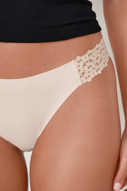 Microfiber And Lace Bikini;${refinementColor}