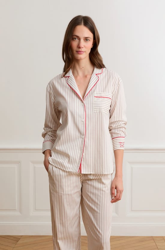Chemise &agrave; rayures avec coton;${refinementColor}