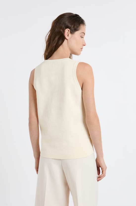 Sleeveless Buttoned Sweater;${refinementColor}