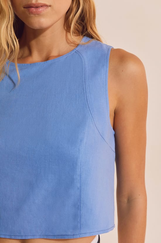 Top sans manches avec lin;${refinementColor}