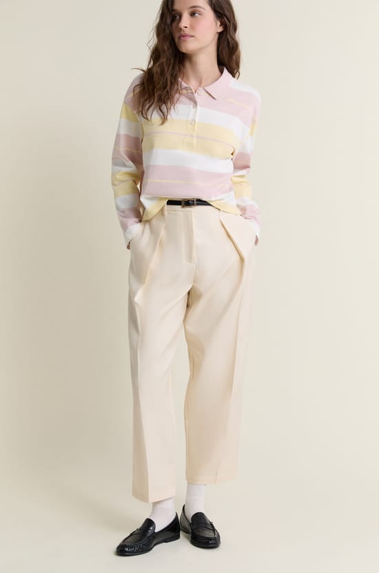 T-shirt manches longues col polo;${refinementColor}