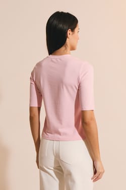 T-shirt manches courtes en coton avec &eacute;criture;${refinementColor}