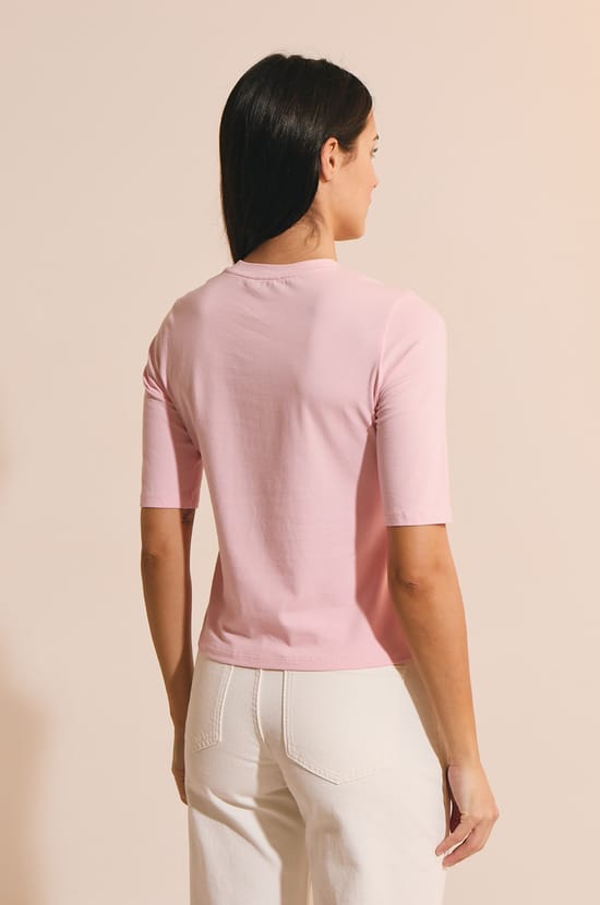 T-shirt manches courtes en coton avec &eacute;criture;${refinementColor}