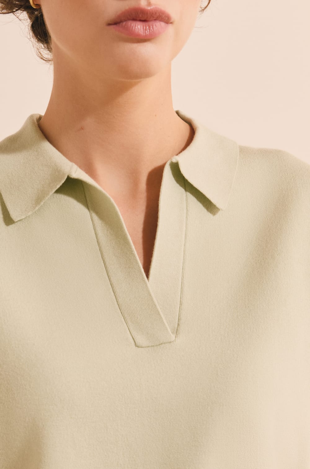 Pull manches courtes avec col polo;${refinementColor}