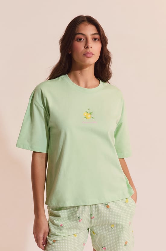 Ensemble de pyjama 2 pi&egrave;ces avec motifs citron;${refinementColor}