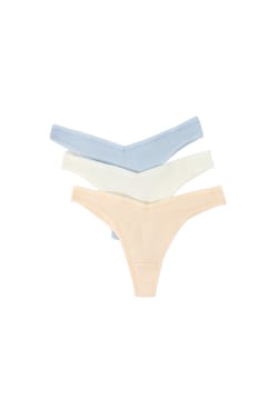 Pack of 3 Cotton Tangas;${refinementColor}