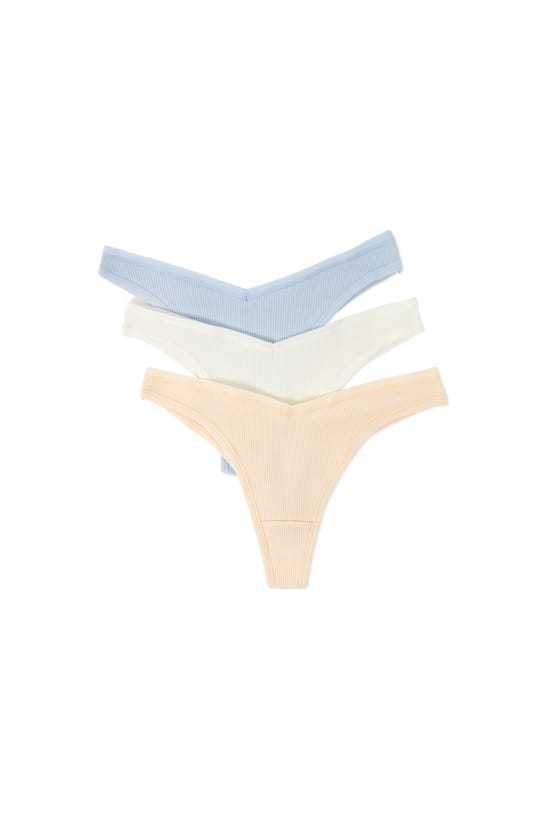 Pack of 3 Cotton Tangas;${refinementColor}