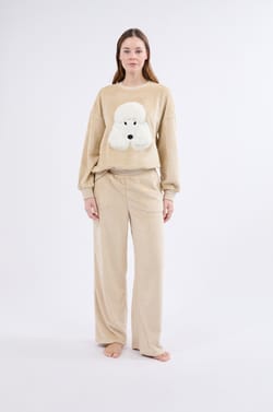 Sudadera de manga larga con efecto terciopelo;${refinementColor}