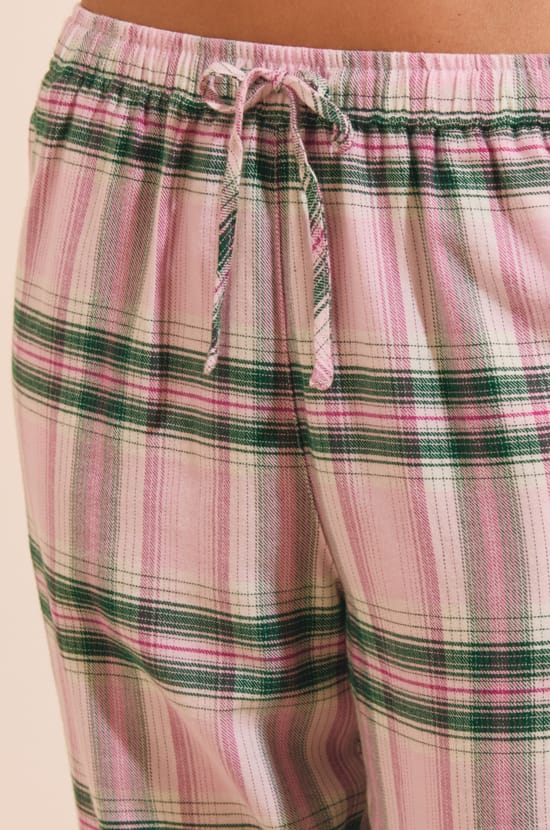 Pantalon de pyjama &agrave; carreaux avec coton;${refinementColor}