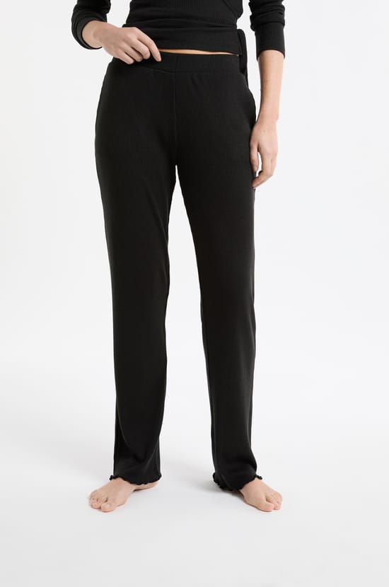 Straight Pyjama Trousers;${refinementColor}