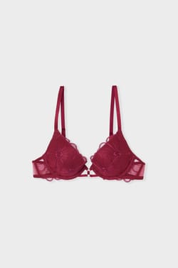 Beha N.2 - Push-up beha met diepe decollet&eacute; en geborduurde details;${refinementColor}