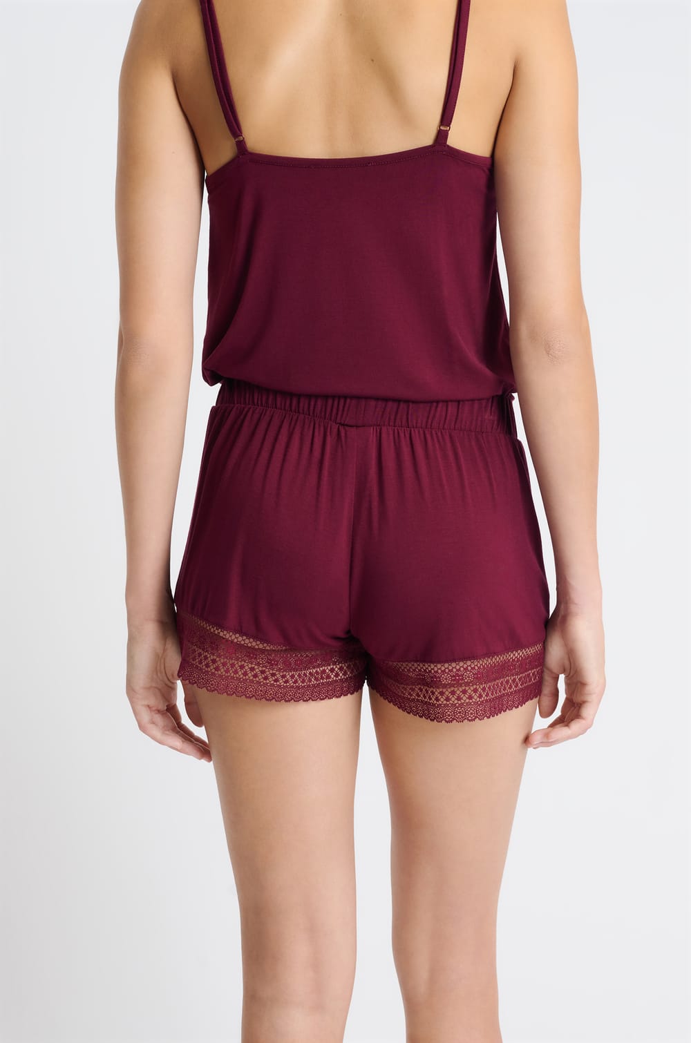 Pyjama shorts with lace details;${refinementColor}