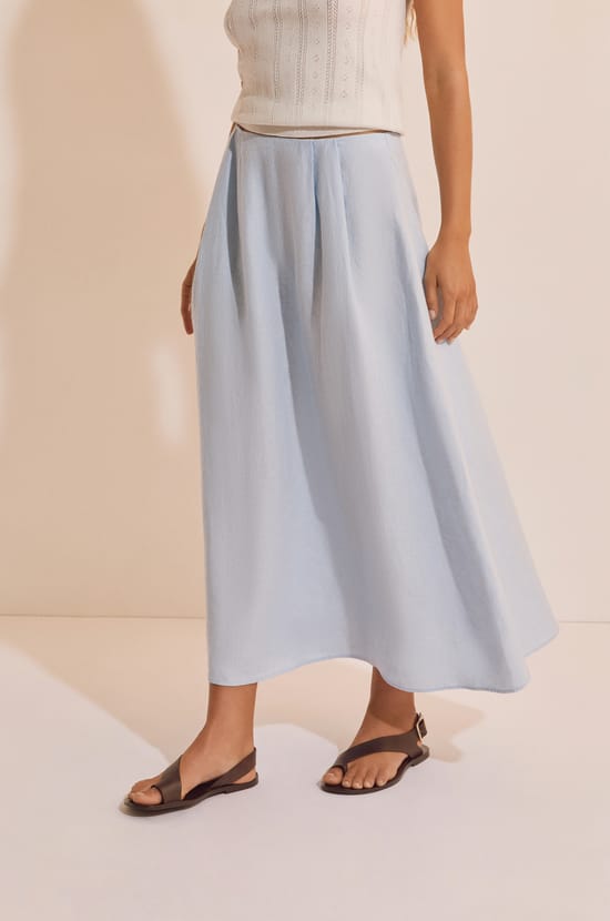 Jupe longue en lin;${refinementColor}