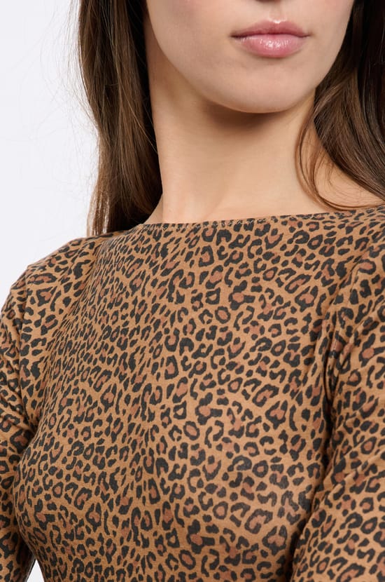 T-shirt thermique col bateau avec cachemire;${refinementColor}