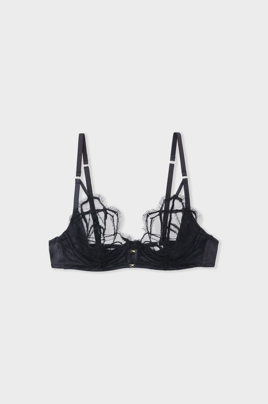Soutien-gorge coques fines en dentelle;${refinementColor}