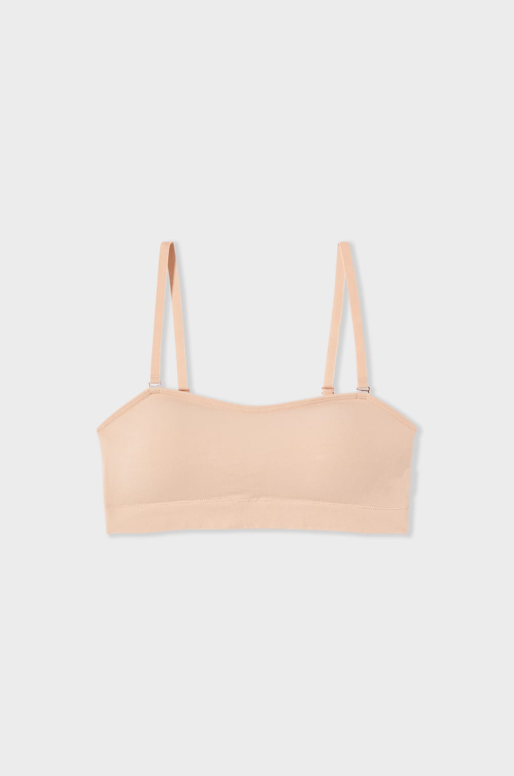 Soutien-gorge bandeau avec bretelles amovibles en coton;${refinementColor}