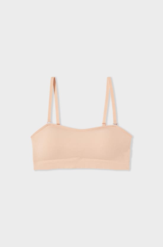 Soutien-gorge bandeau avec bretelles amovibles en coton;${refinementColor}