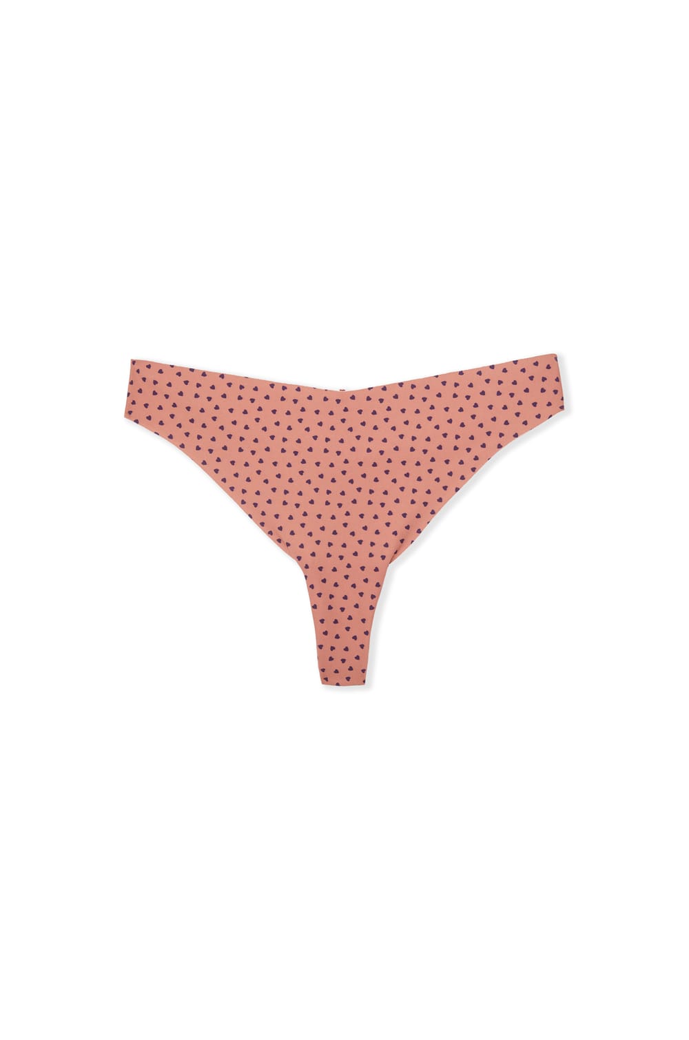 Tanga en microfibre sans couture &agrave; motifs coeurs;${refinementColor}