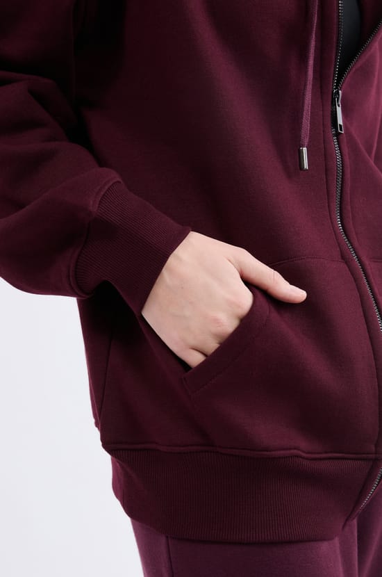 Veste pull à manches longues avec capuche;${refinementColor}