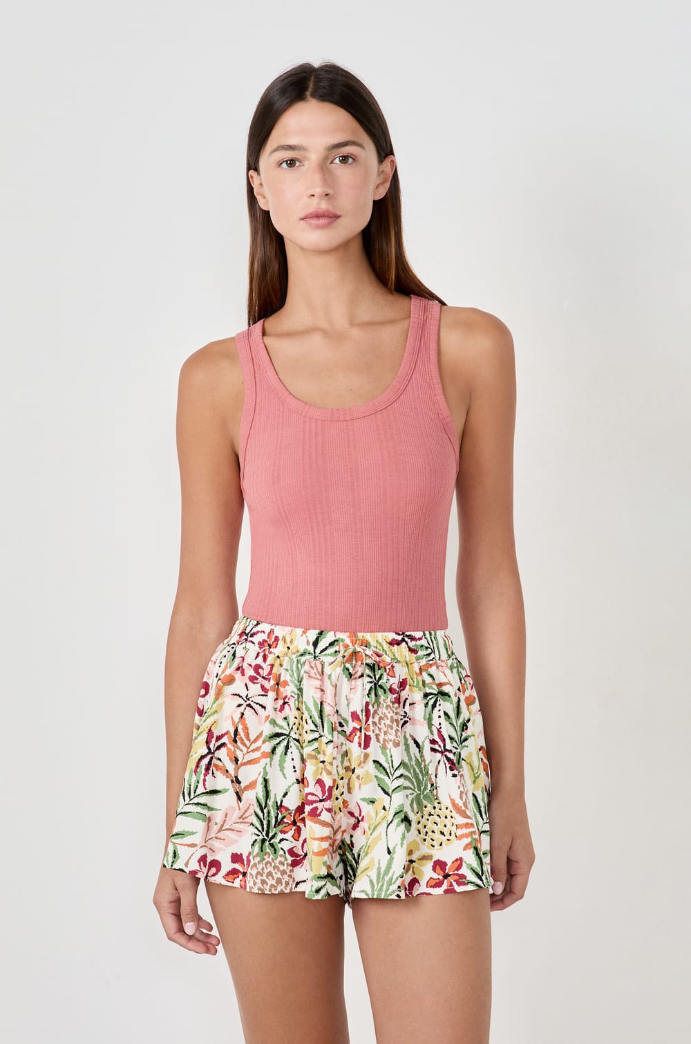 Débardeur côtelé en coton;${refinementColor}