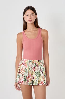 Débardeur côtelé en coton;${refinementColor}