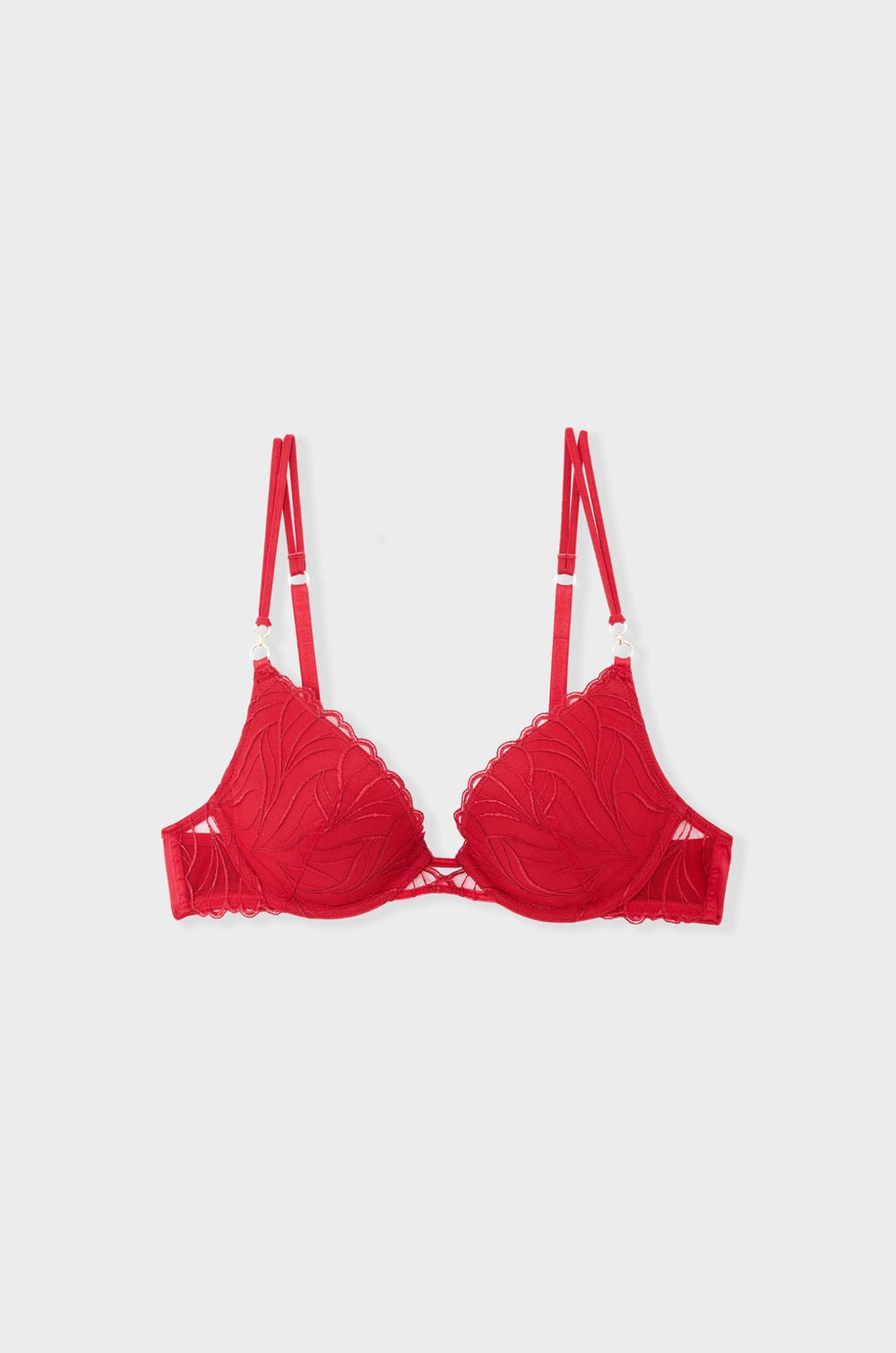 Soutien-gorge N.2 - Le push-up plongeant en broderie florale;${refinementColor}