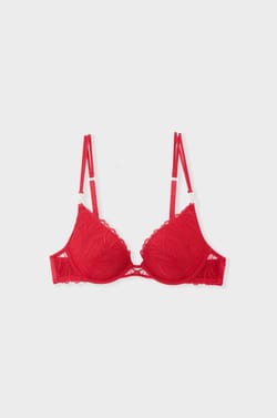 Soutien-gorge N.2 - Le push-up plongeant en broderie florale;${refinementColor}