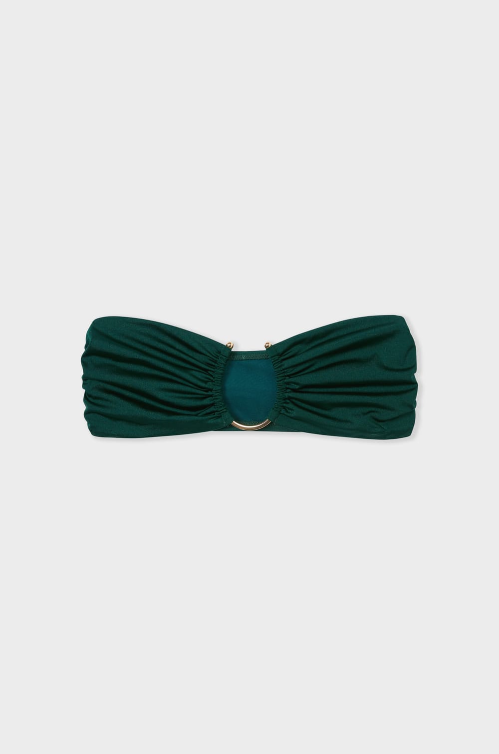 Strapless bikini top with satin ring detail;${refinementColor}