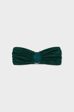 Strapless bikini top with satin ring detail;${refinementColor}