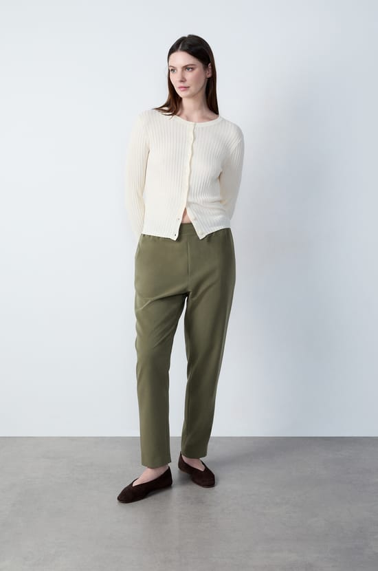 Knitted Button-Up Cardigan;${refinementColor}