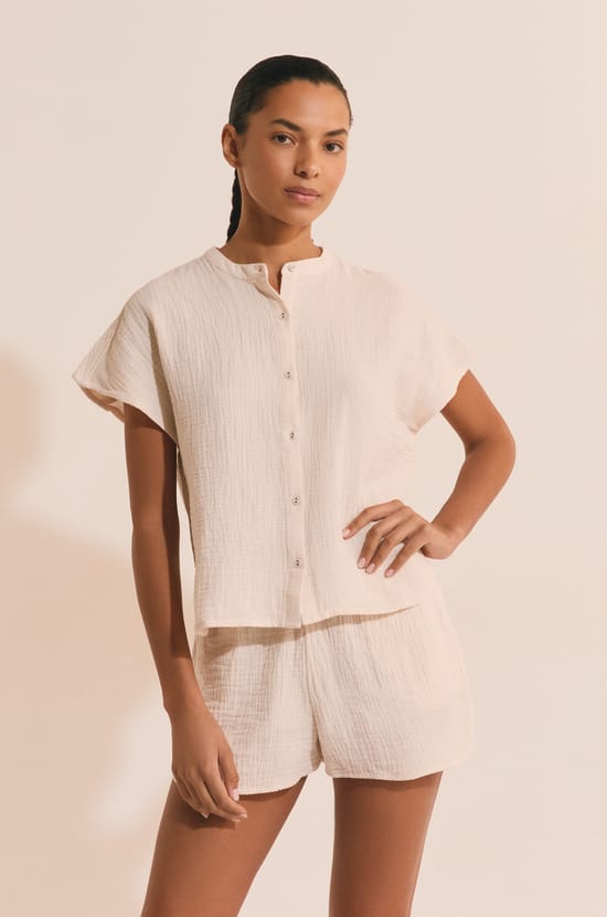 Chemise de pyjama en coton;${refinementColor}