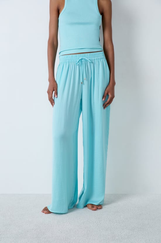 Wide-cut satin trousers;${refinementColor}