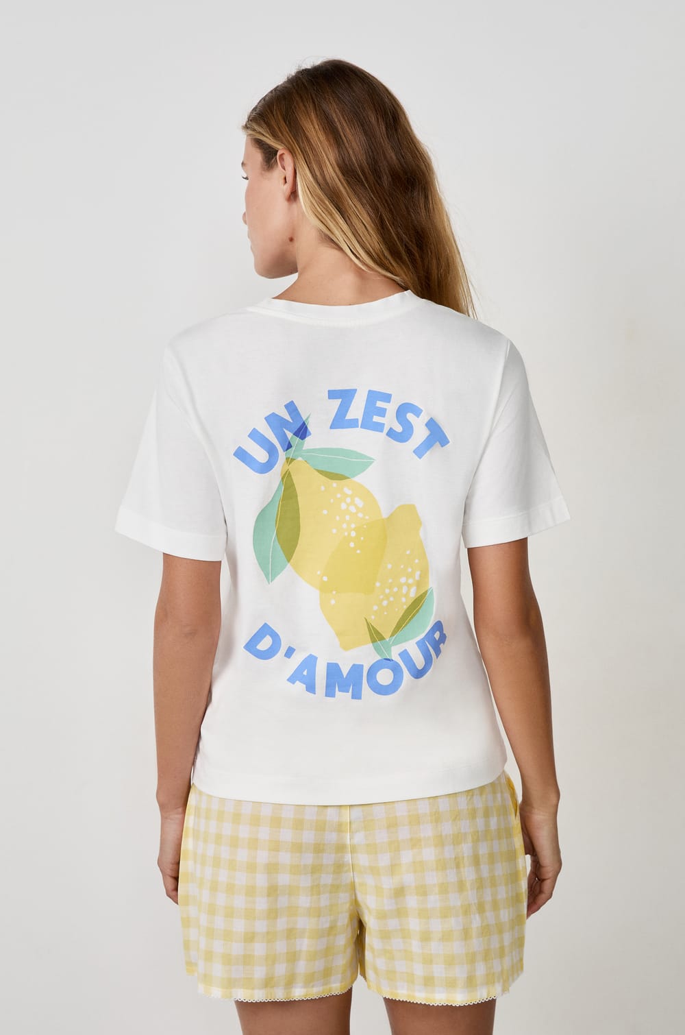 T-shirt manches courtes imprimé citron;${refinementColor}