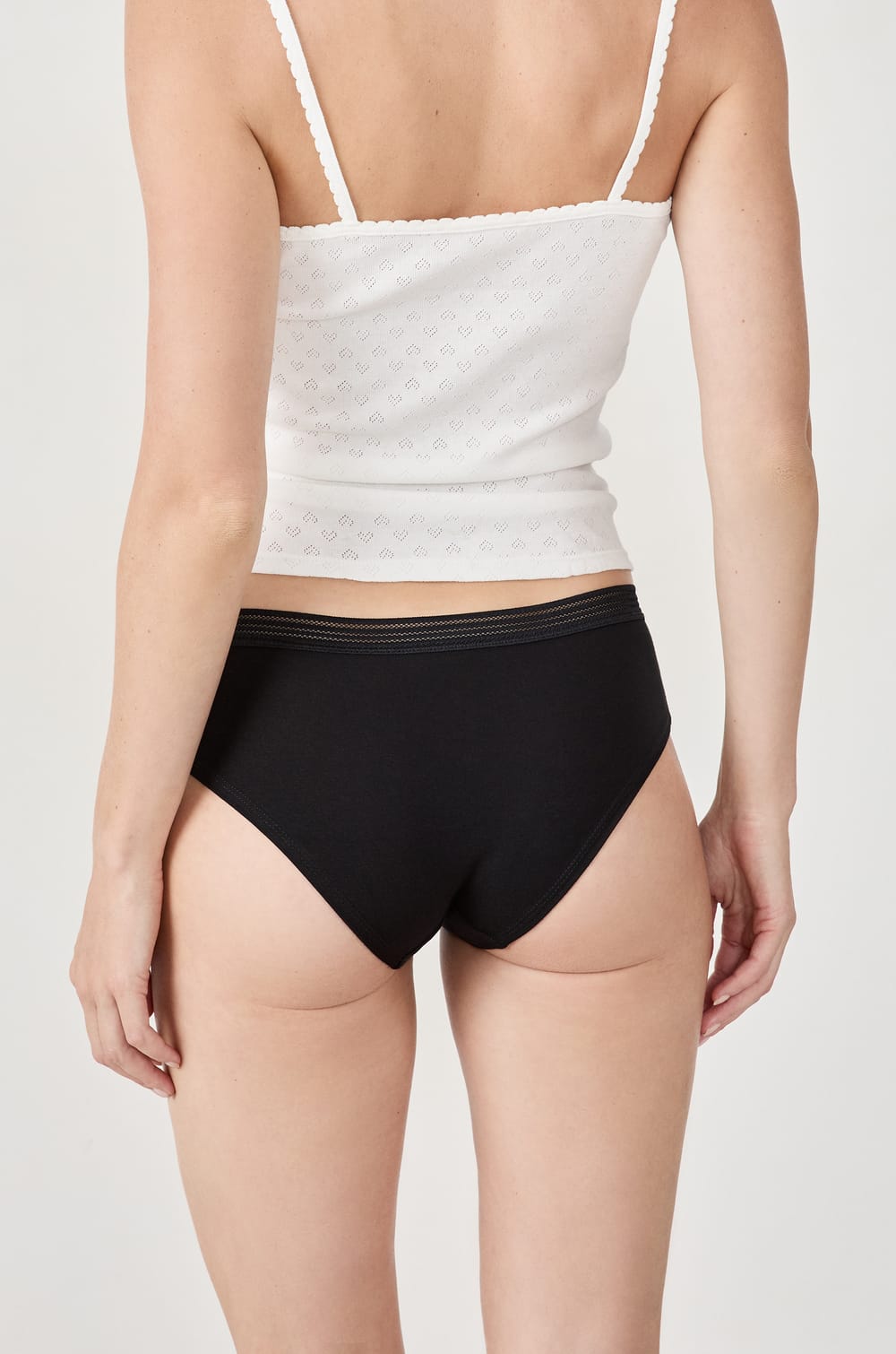 Pack of 3 cotton and lace boyshorts;${refinementColor}