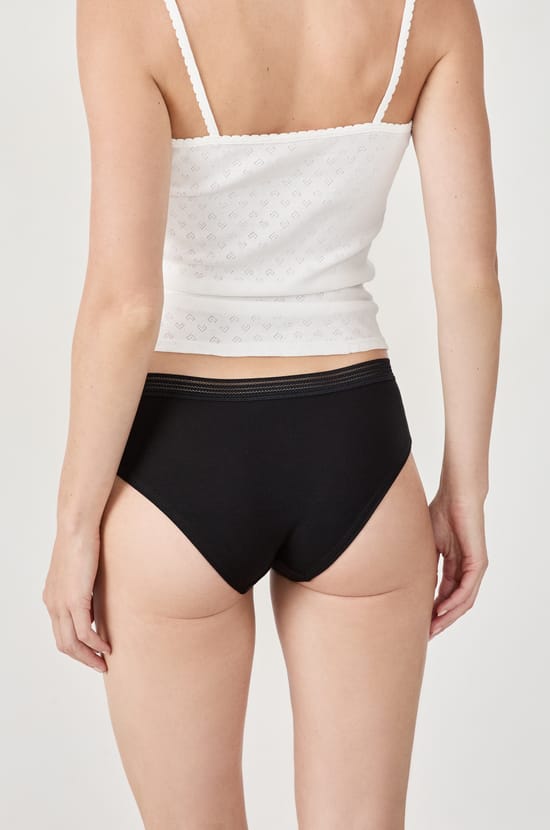 Pack of 3 cotton and lace boyshorts;${refinementColor}