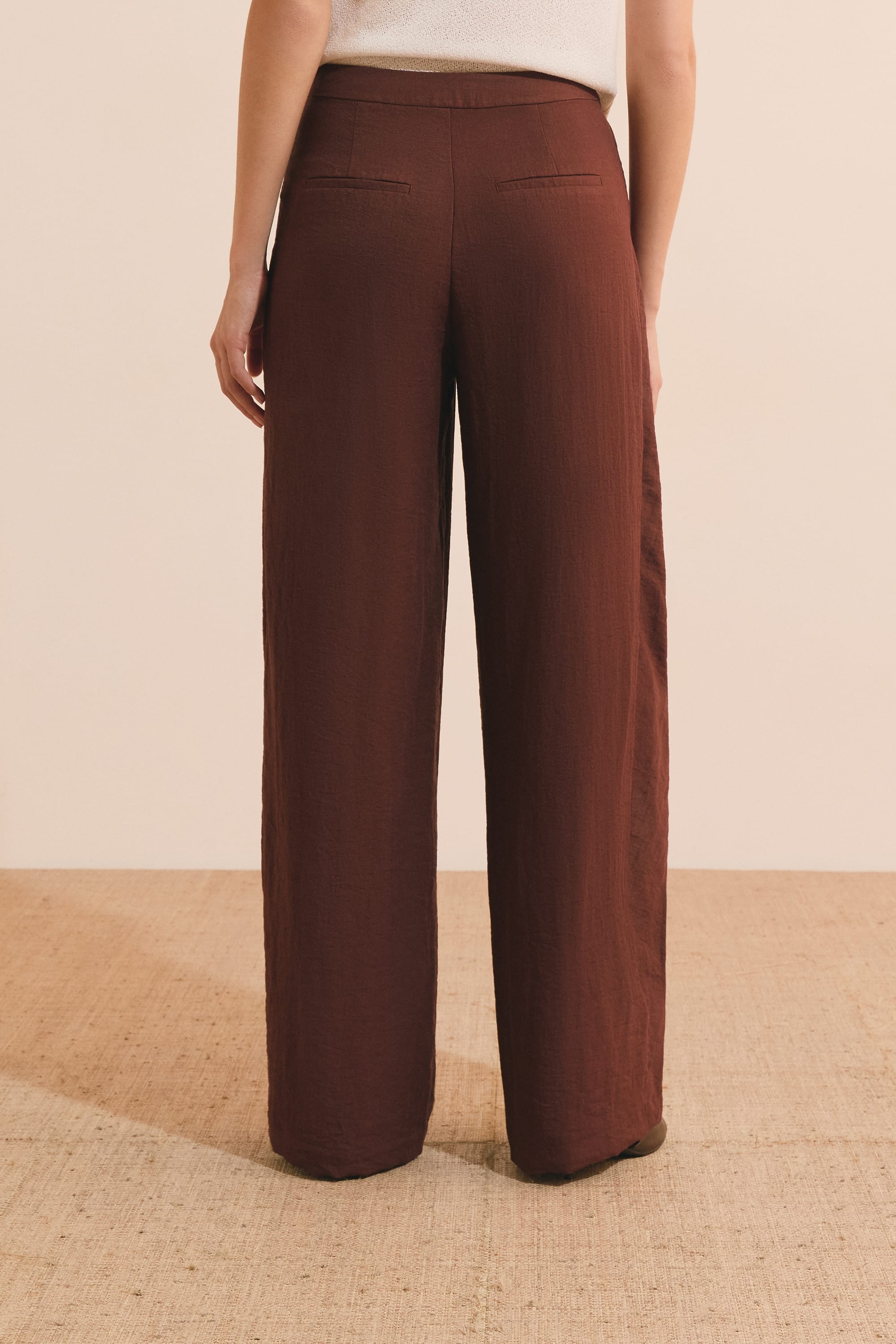 Asymmetrical Wide-Leg Pants - PRISCA - CHOCOLAT - ETAM