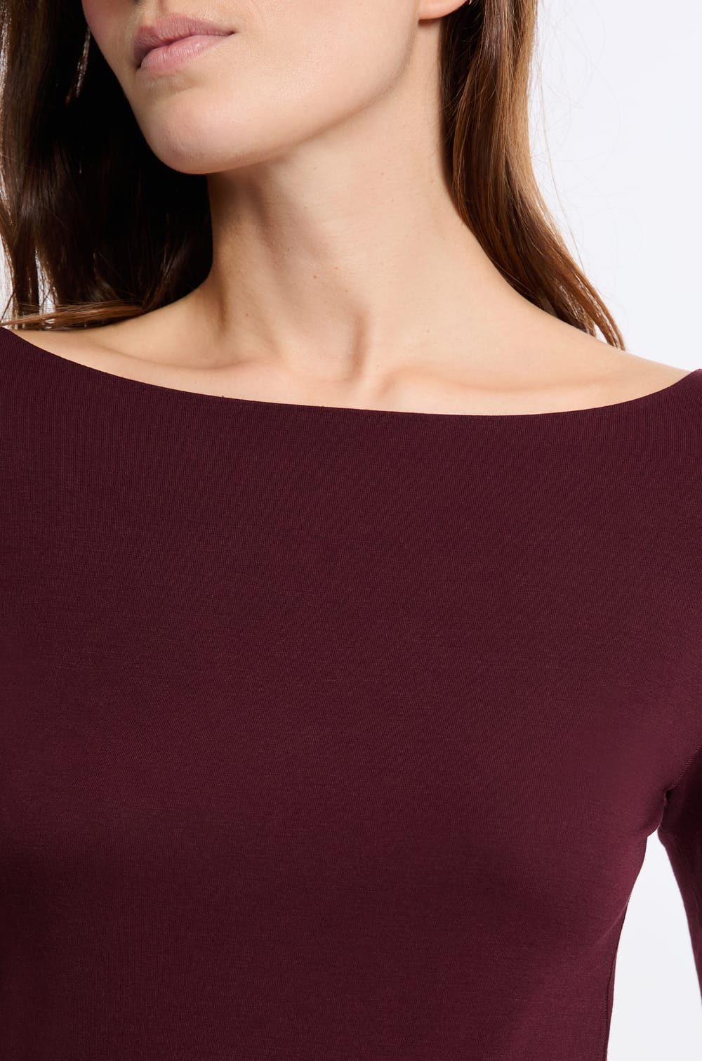 Boat-Neck Thermal T-Shirt;${refinementColor}