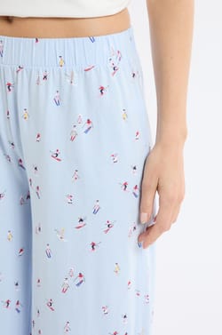 Pantalon en coton à motif skieurs;${refinementColor}