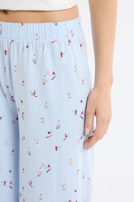 Pantalon en coton à motif skieurs;${refinementColor}