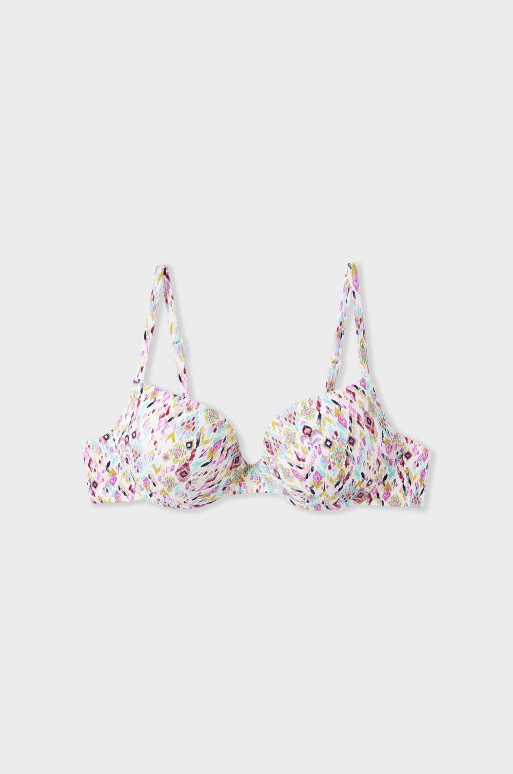 Patterned push-up bikini top;${refinementColor}