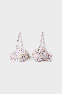 Patterned push-up bikini top;${refinementColor}