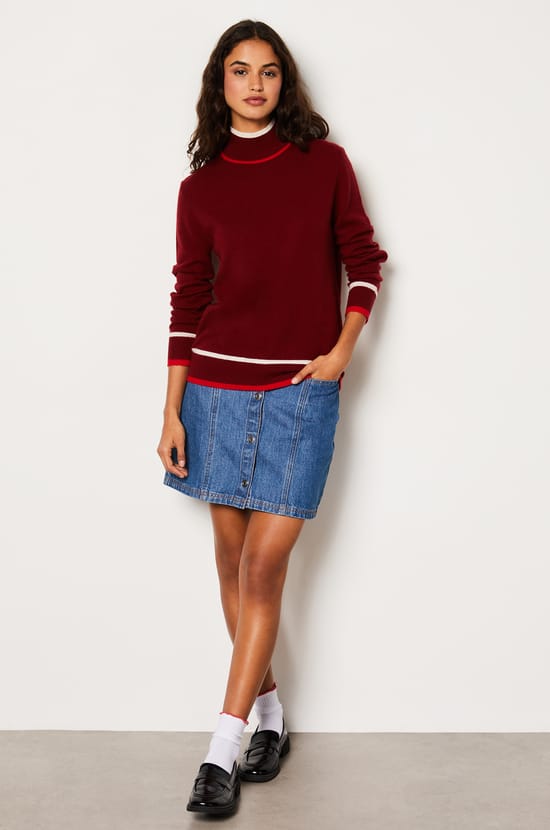 Pull en 100% cachemire col montant;${refinementColor}