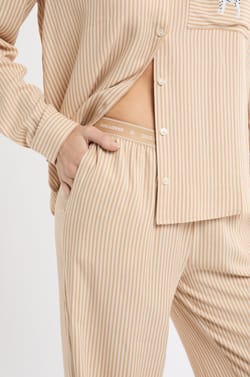 Pantalon de pyjama &agrave; rayures et taille &eacute;lastique;${refinementColor}