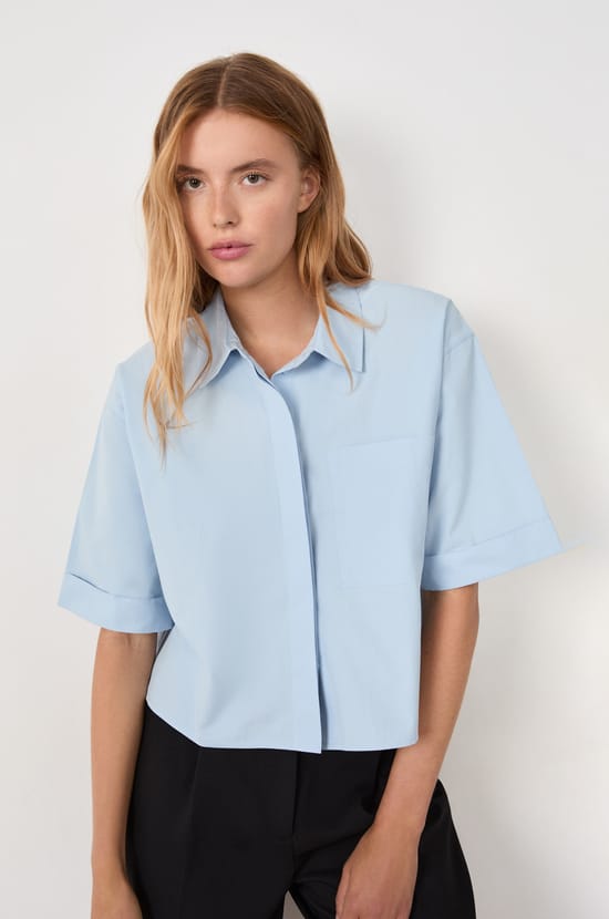 Short-sleeved cotton shirt;${refinementColor}